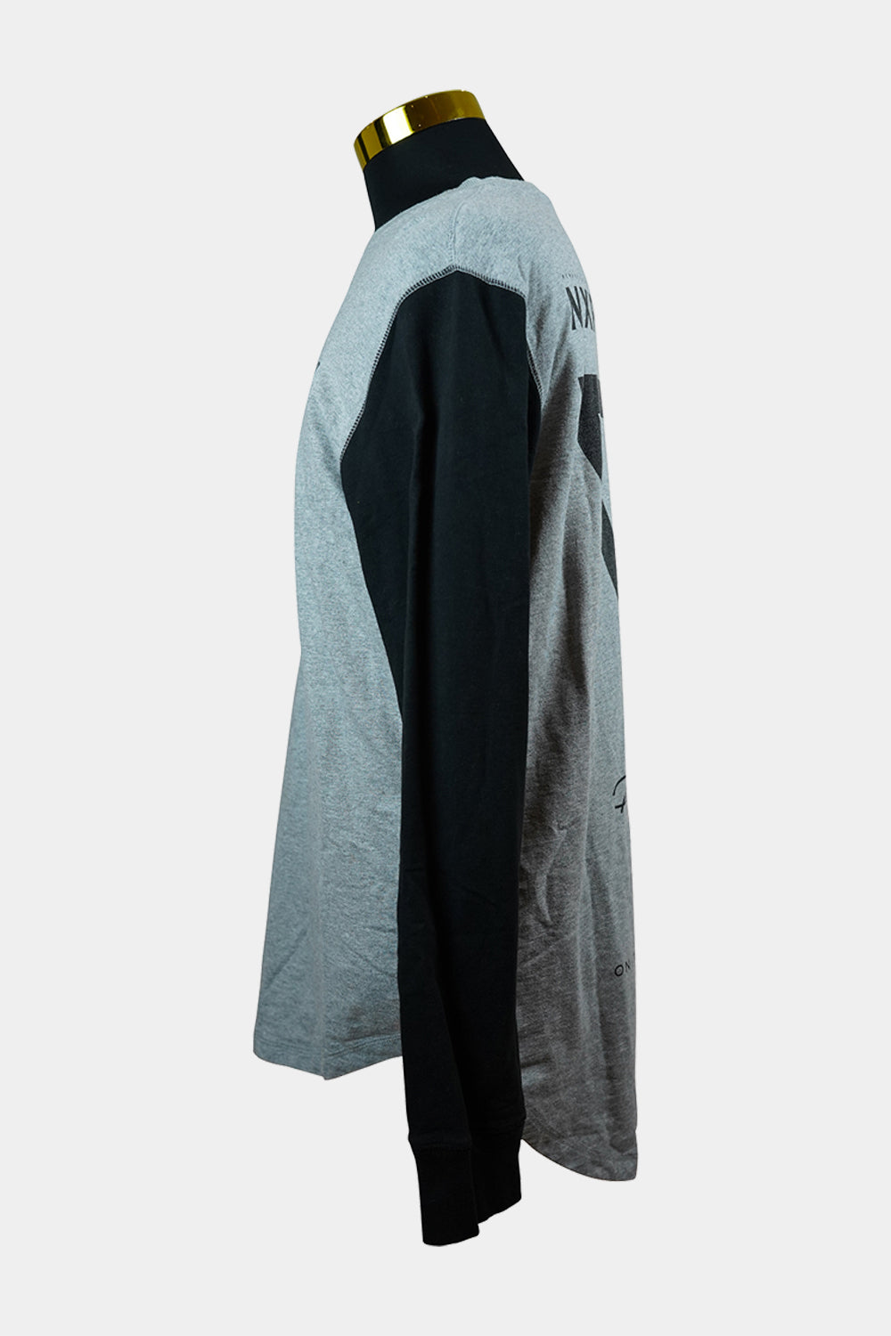 Nena & Paesadena Grey, Black Curved Long Sleeve Tee