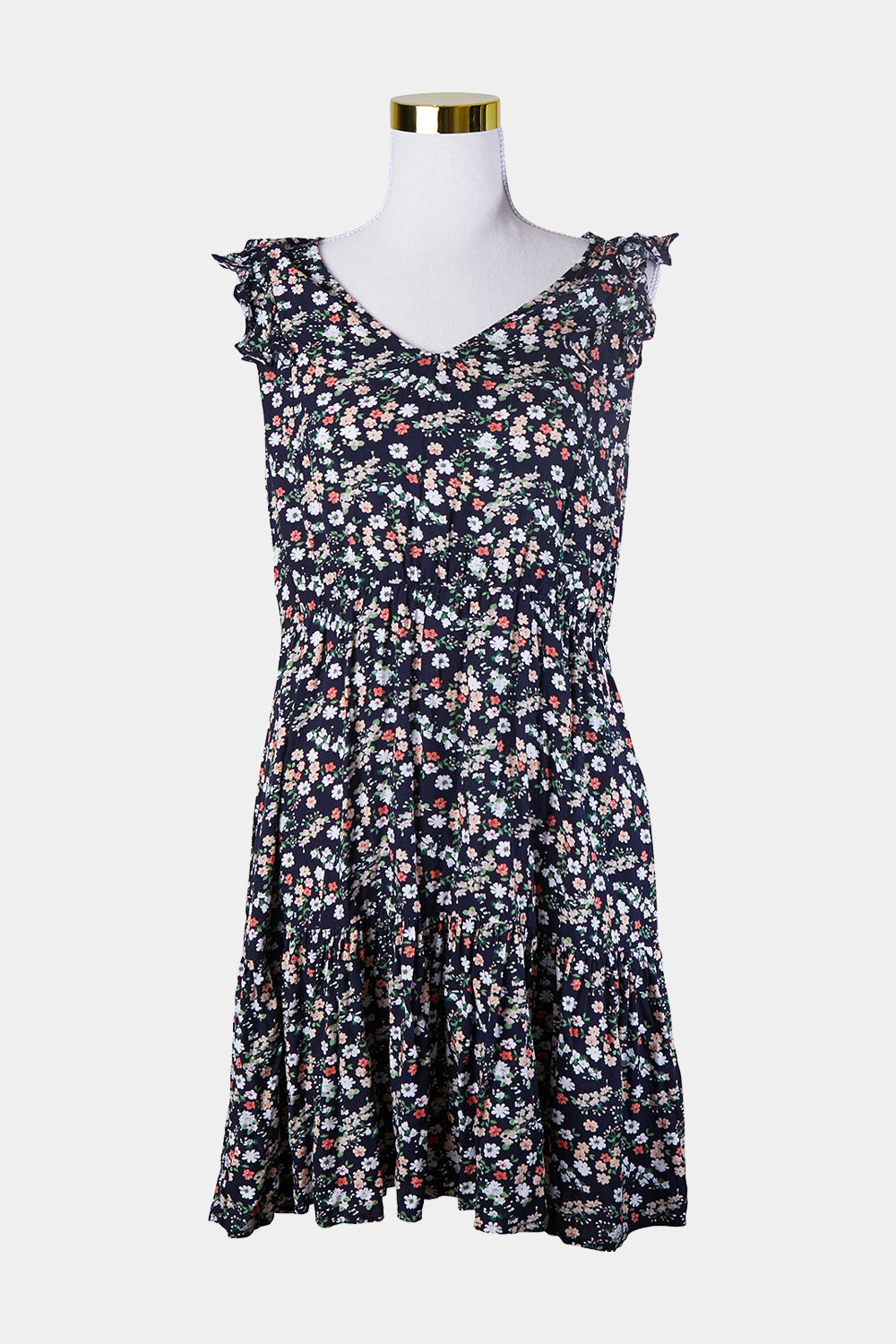 Carolinie Morgan Floral Navy Back Tie Dress