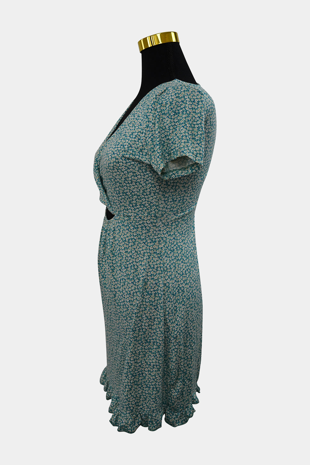 Pull & Bear Blue Floral Cut Out Mini Dress