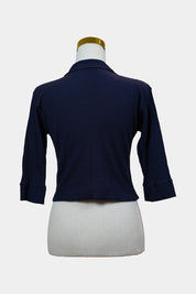 Assorted Brands Navy Ribbed Cropped Cardigan