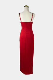 SHAREEN Red Bodycon Evening Dress