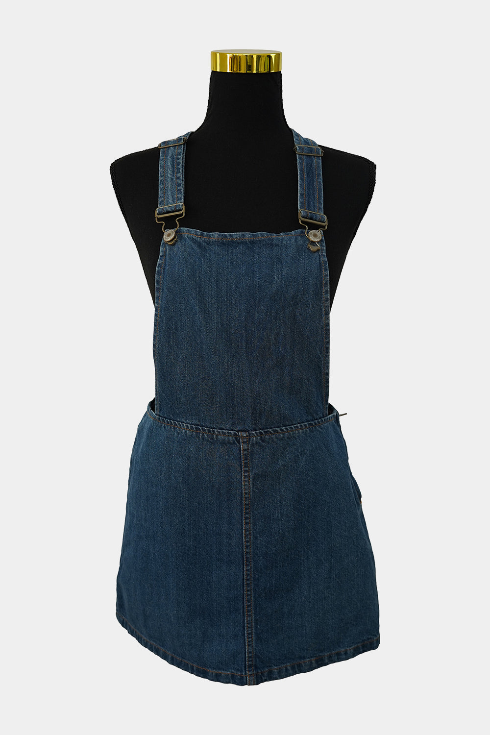 BOOHOO Blue Denim Dungaree Dress