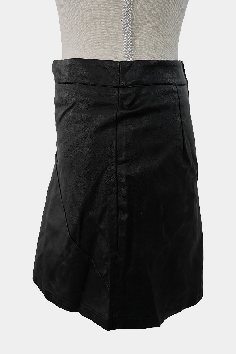AVA Black Faux Leather Mini Skirt