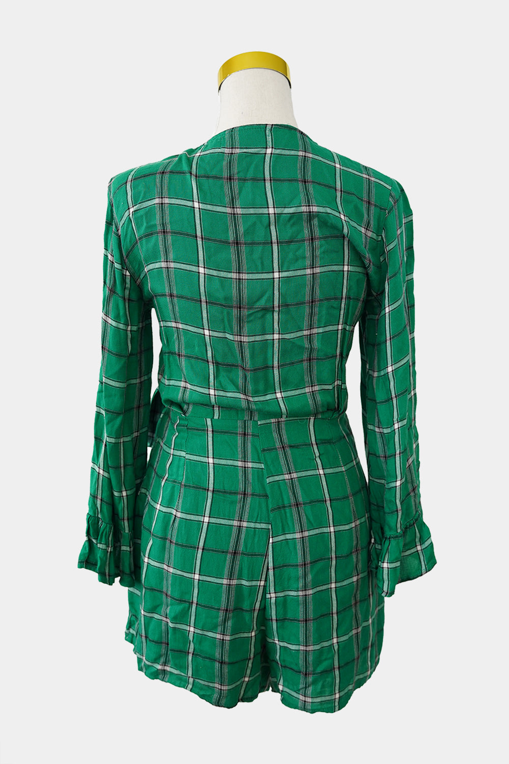 MINKPINK Green Tartan Wrap Romper