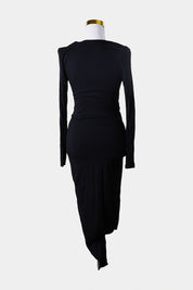 Madison Square Black Long Sleeve Knot Dress