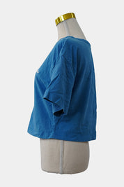 CHAMPION Blue Cropped Boxy T-Shirt