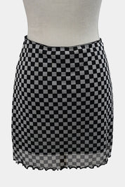 H&m Divided Black and White Check Mini Skirt