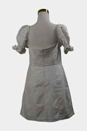 GLASSONS White Mini Dress Puffed Sleeves