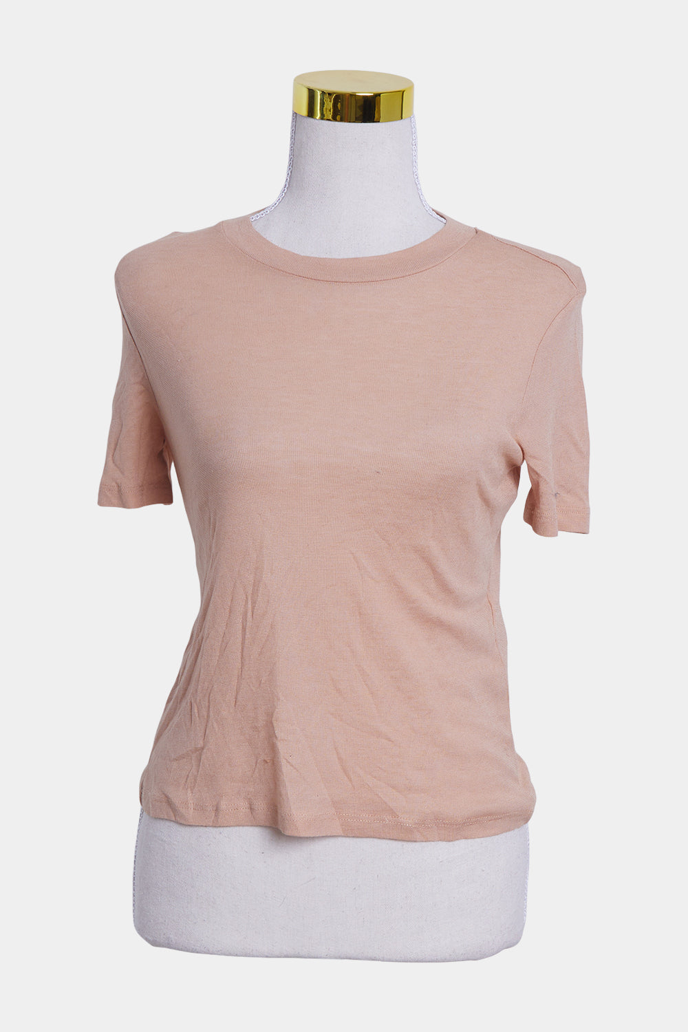 ZARA Tan Sheer Knit T Shirt