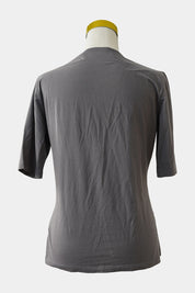 Hugo Boss Grey Scoop T-Shirt with Ruffled Front Detailing