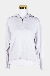 WHITCHERY Bone Zip Up Knit Sweater