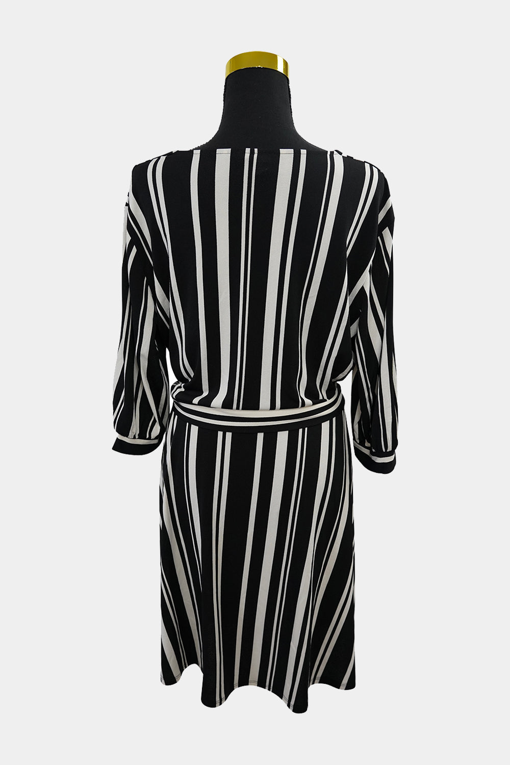 H&M Black, White Striped Wrap Dress