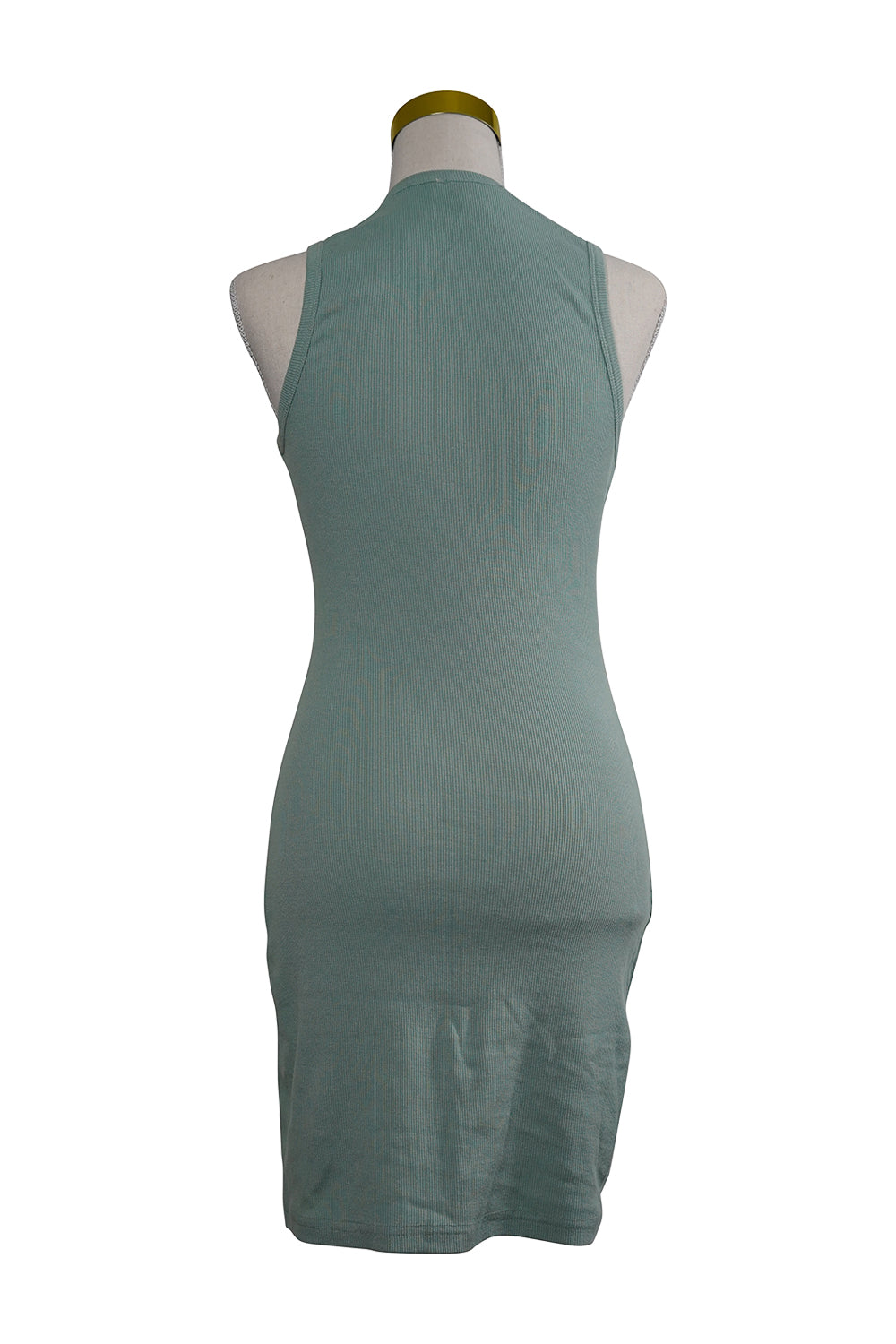 LUVALOT Blue Ribbed Tank Mini Dress