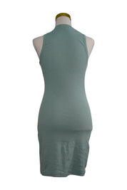 LUVALOT Blue Ribbed Tank Mini Dress