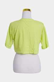 The Frankie Shop Fluoro Green Cropped T Shirt