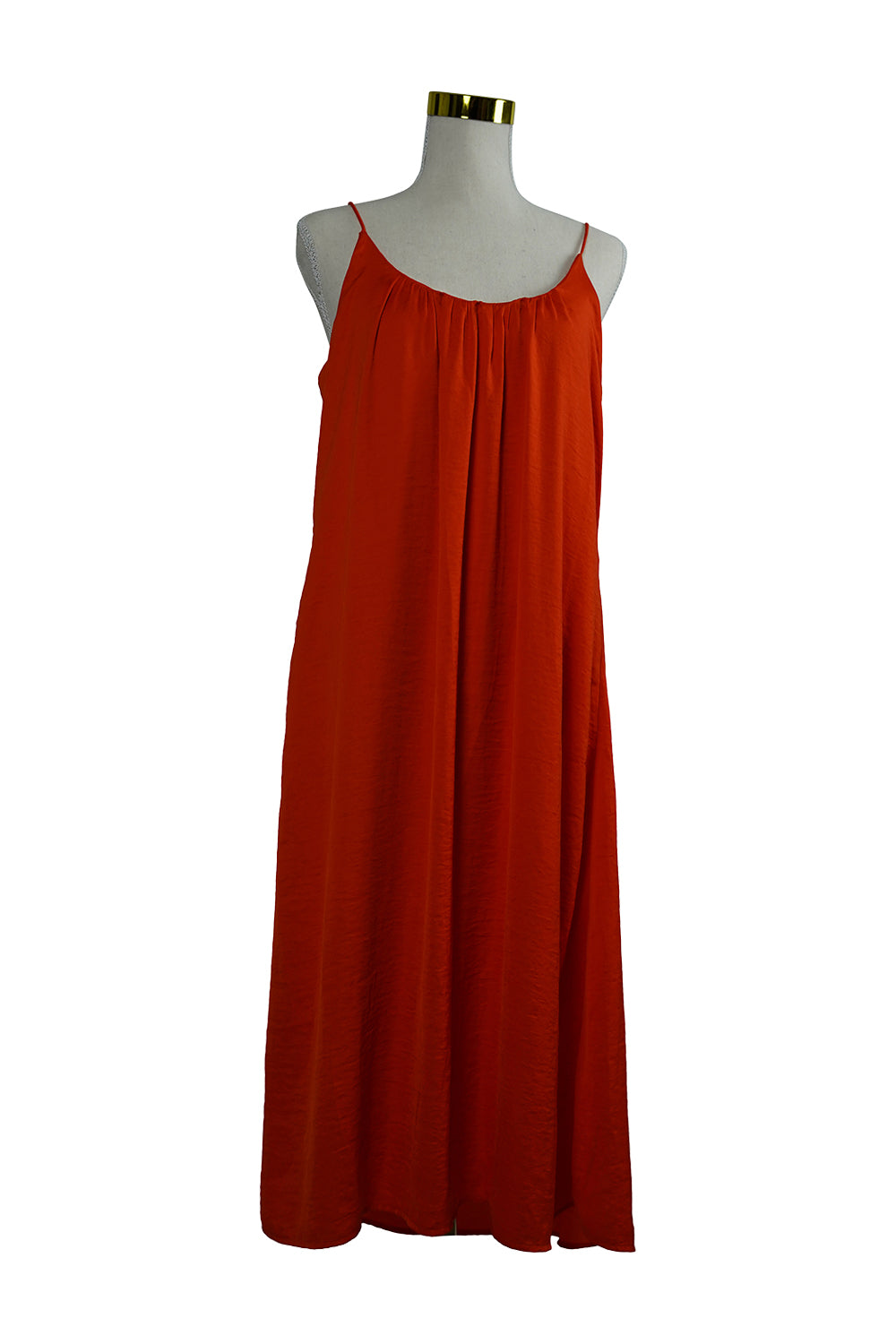 H&M Orange Spaghetti Strap Midi Dress