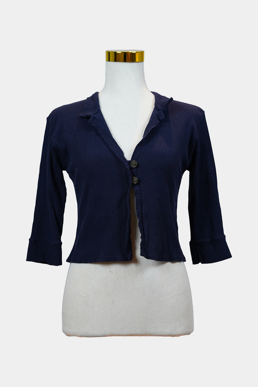 Assorted Brands Navy Ribbed Cropped Cardigan