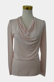 SABA Baby Pink Cowl Neck Long Sleeve Top
