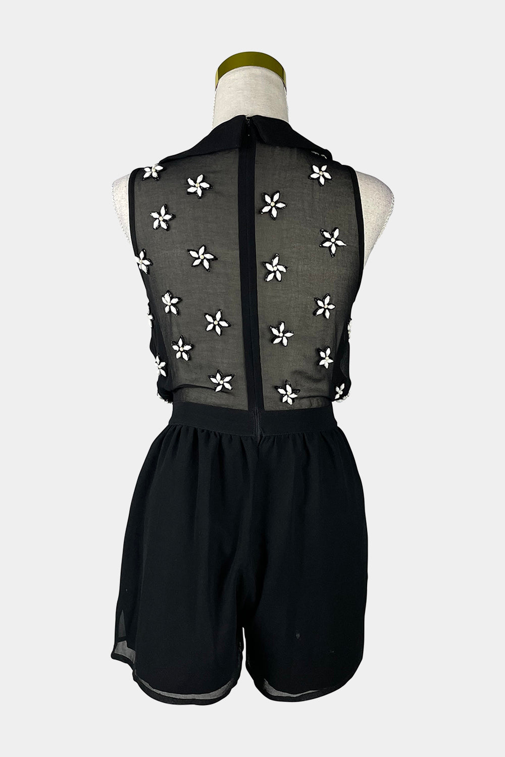TOPSHOP Black Beaded Playsuit