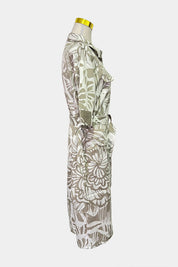 Perri Cutten White and Green Dress