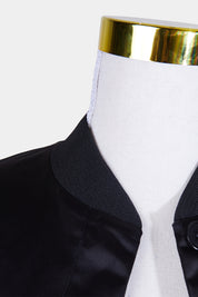 Jac And Jack Black Satin Bomber Jacket