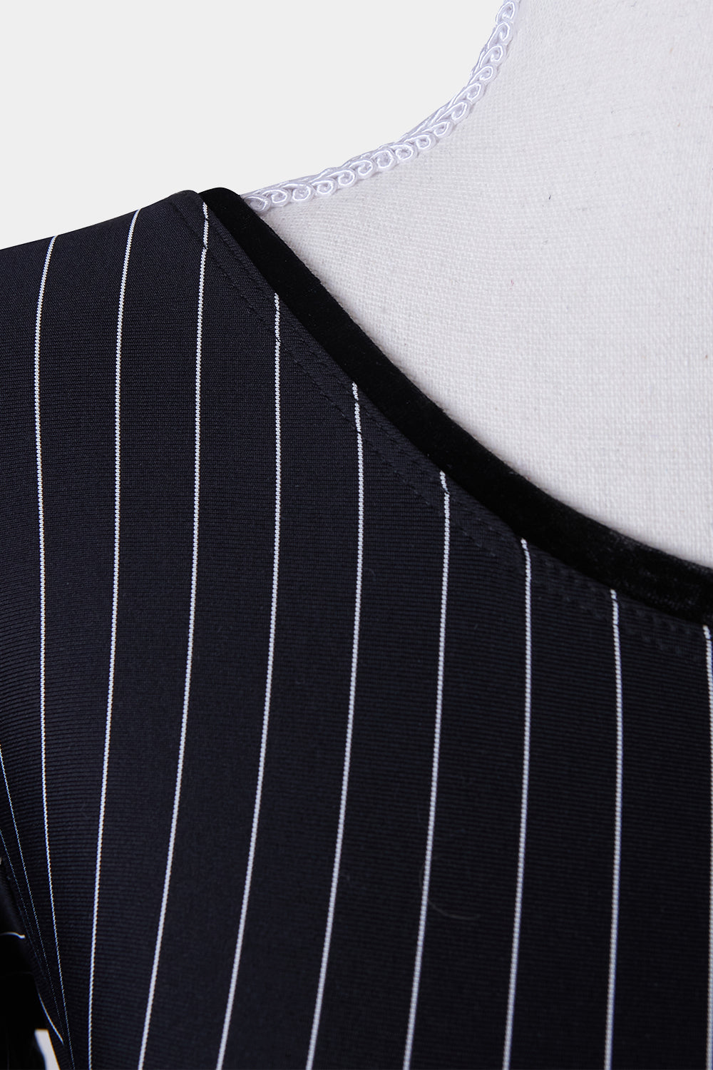 Mariah Lauvel And Luu Black Pinstripe Long Sleeve Dress
