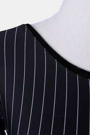 Mariah Lauvel And Luu Black Pinstripe Long Sleeve Dress