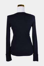 Lorna Jane Black Ribbed Long Sleeve Stretchy Top