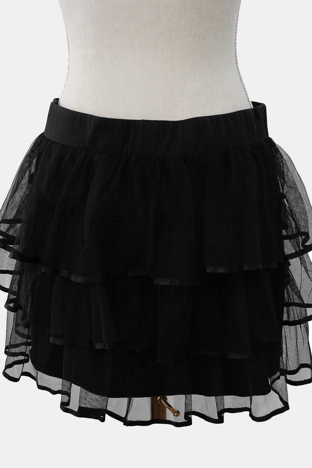 Otto Mode Black Lace Frill Mini Skirt