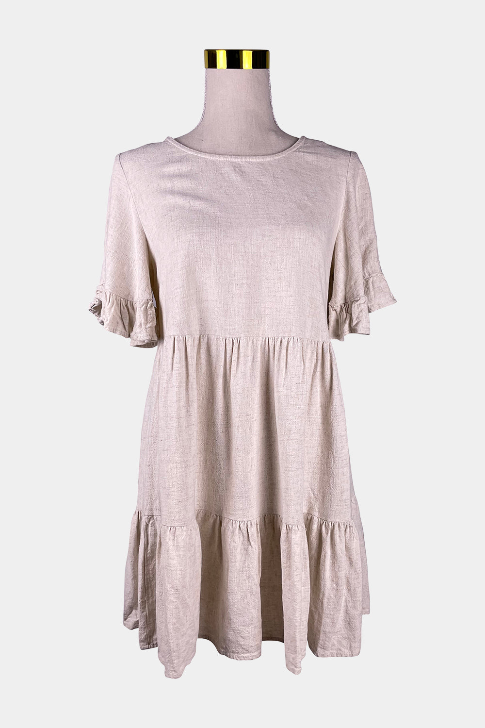 ALLY Cream Linen Mini Dress