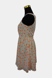 BOOHOO Cream, Orange Spot Mini Dress