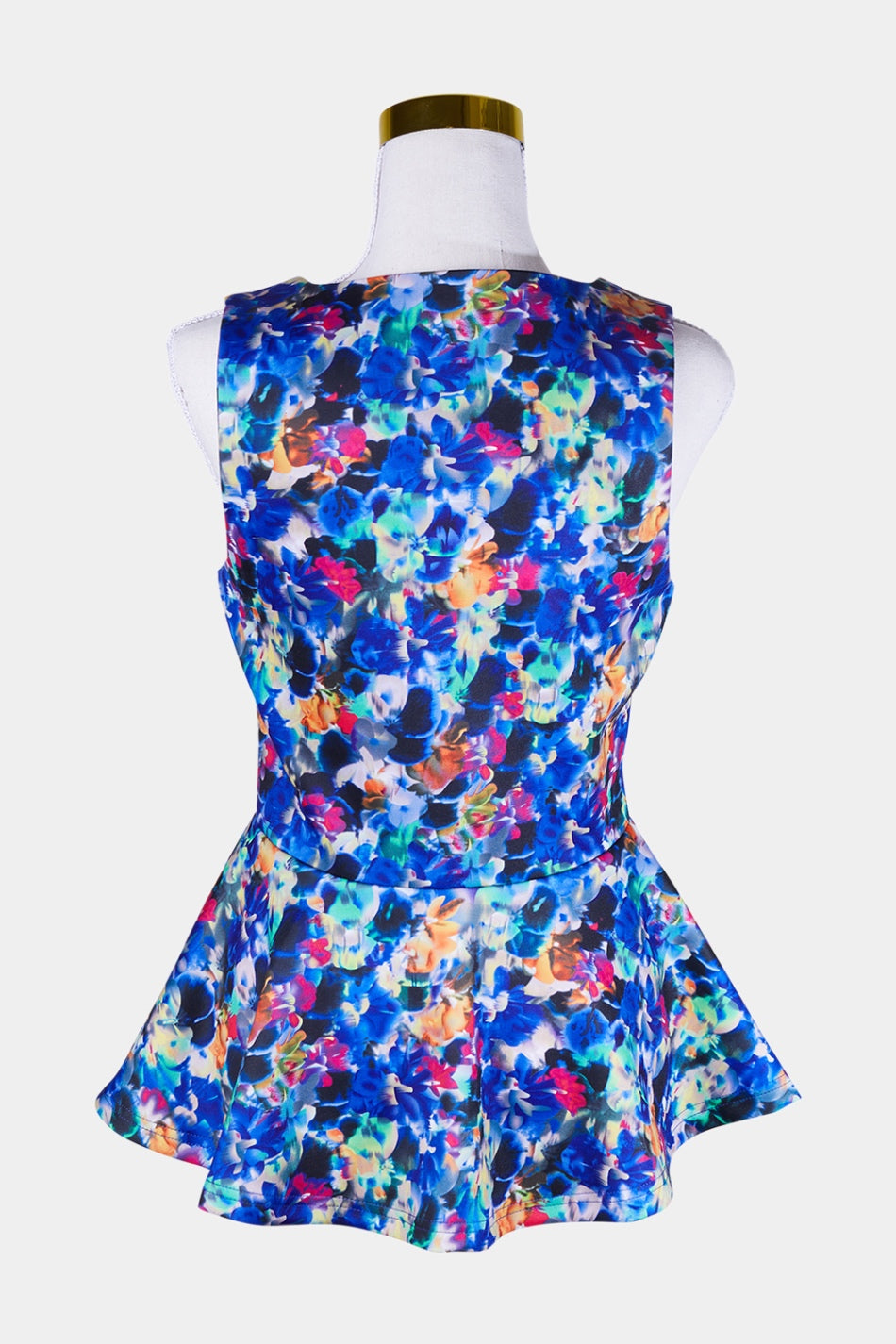 FATE Blue, Pink, Orange, Green, Pattern Floral Digital Print Peplum Top
