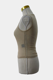 I.AM.GIA Cream, Tan Amina Sheer Crop Tank Top