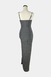 BLOSSOM Black Glitter Midi Dress