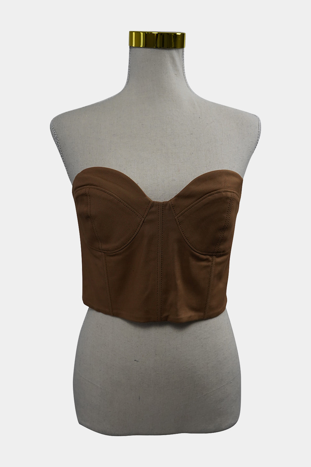 EVERLANE Brown Cropped Strapless Bustier