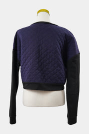 Hot Options Blue, Black Quilted Tiger Pullover