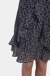 Harper And Me Black and White Floral Mini Skirt