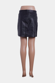 H And M Black Faux Leather Mini Skirt