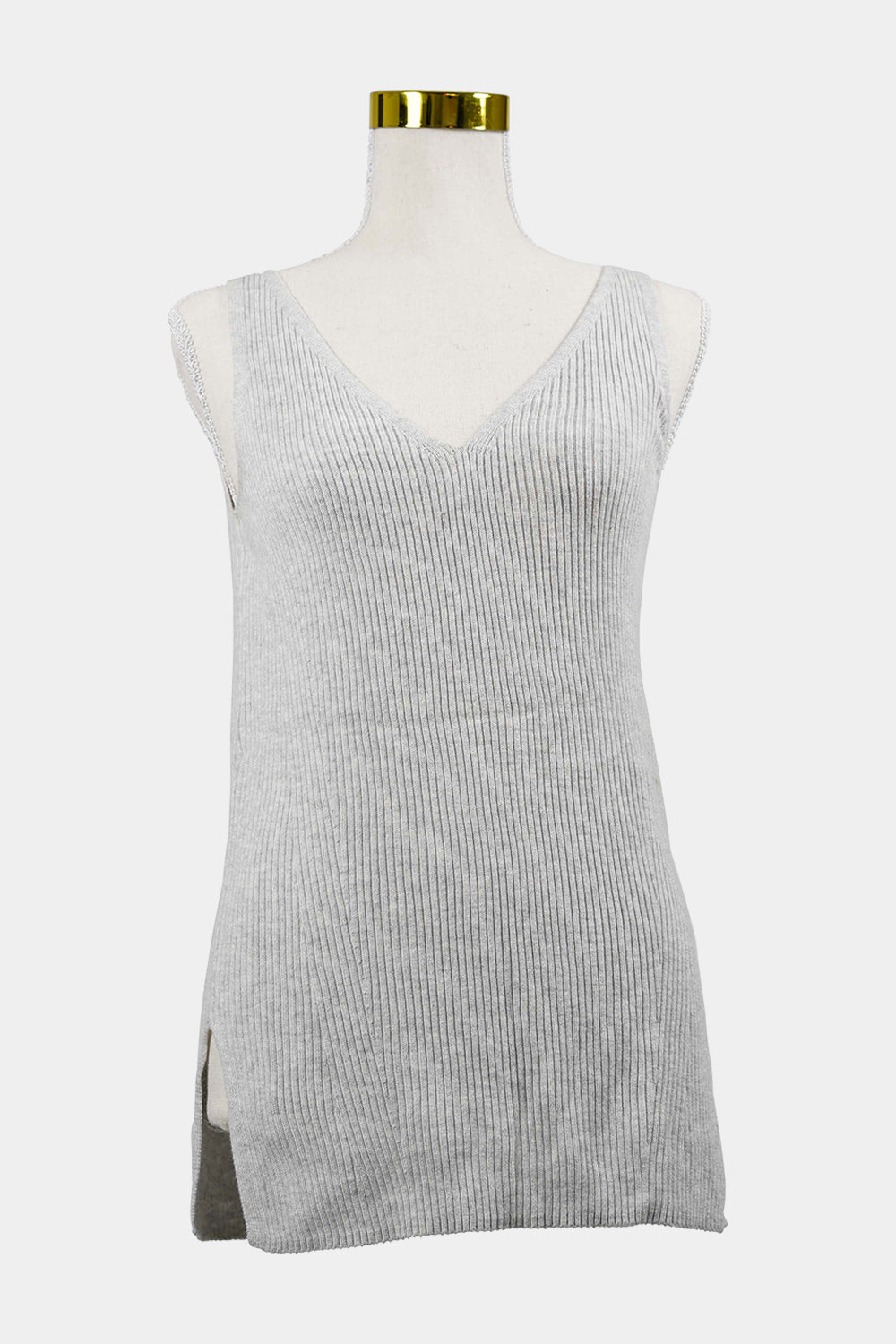 Forever New Grey Knit V Neck Singlet