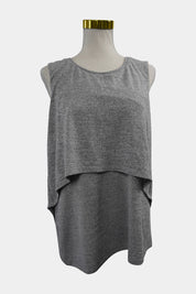 DECJUBA Grey Sleeveless Frill Top