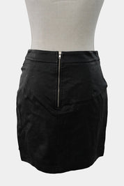 AVA Black Faux Leather Mini Skirt