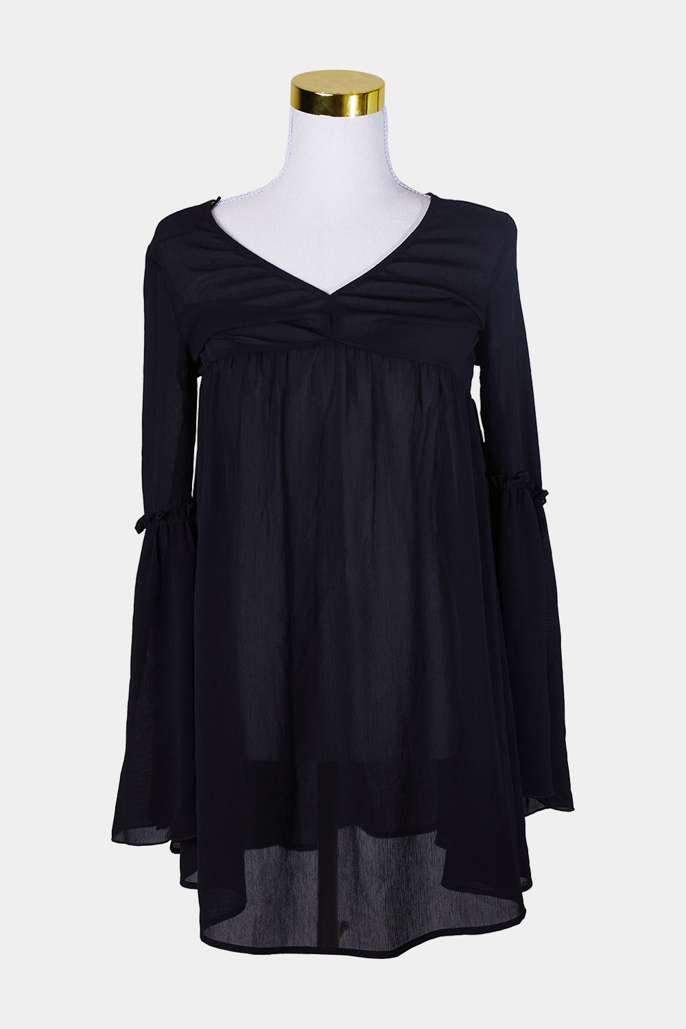 DIVIDED Black Sheer Long Sleeve Dress