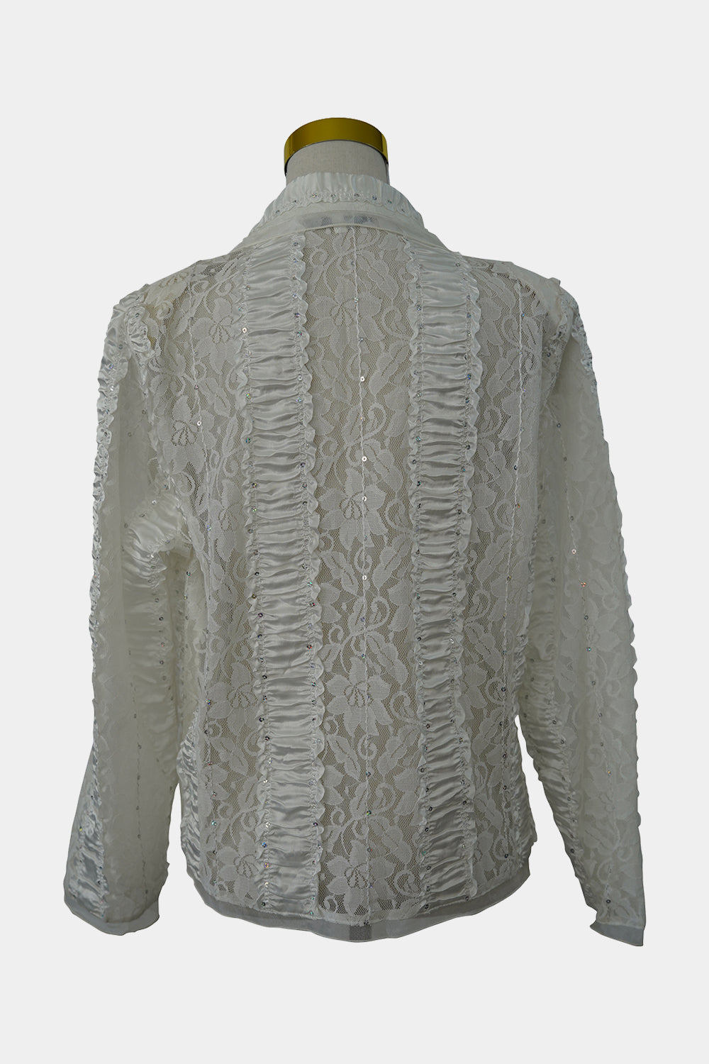 Olla Oh White Lace Sequin Collard Blazar