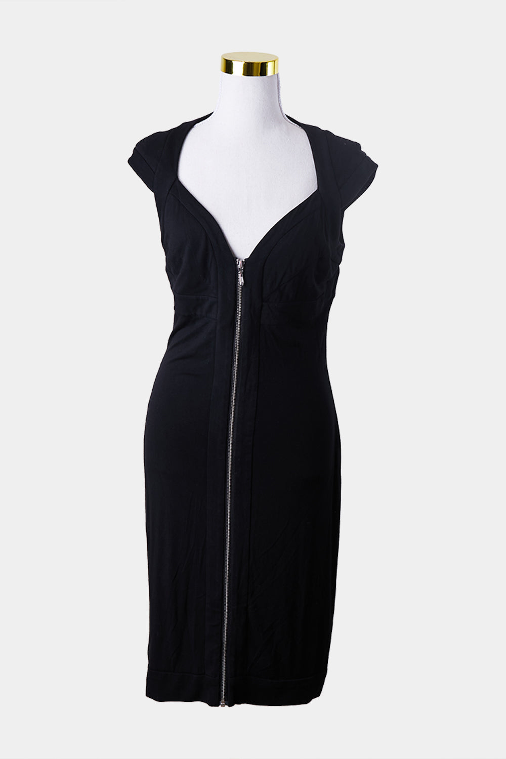GEORGE Black Zip Up Midi Dress