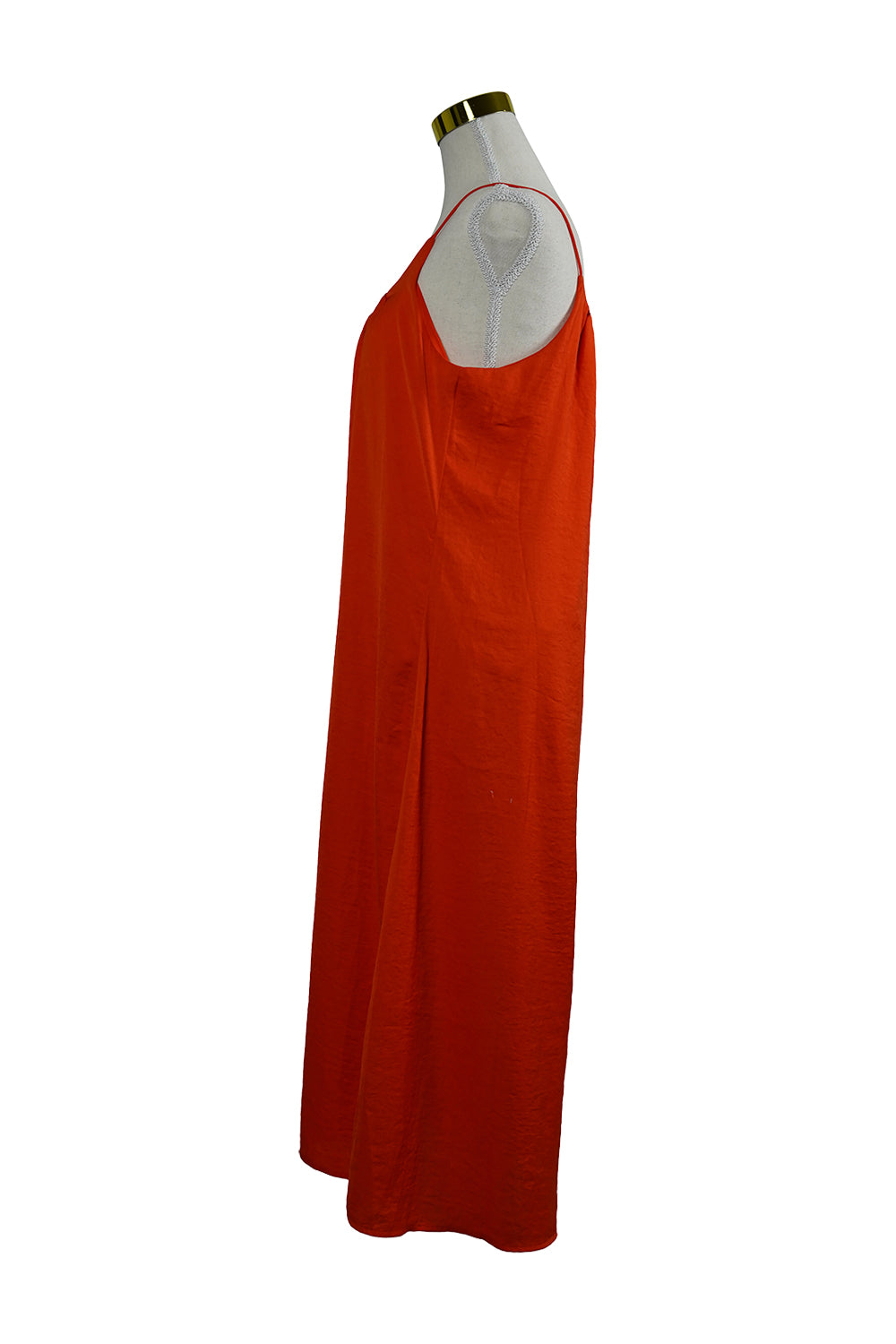 H&M Orange Spaghetti Strap Midi Dress