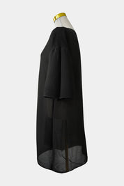 Roubi B Designs Black Sheer Smock Midi Dress