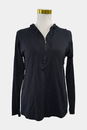 BRASILFIT Black Hooded Running Top