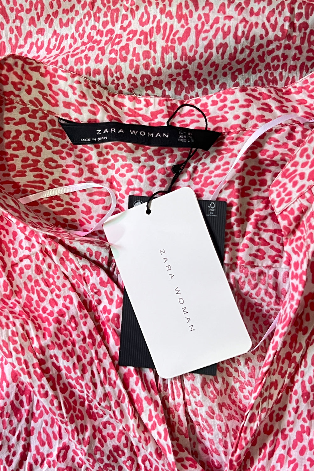 ZARA White and Pink Top