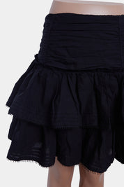 AJE Black Ruffle Miini Skirt