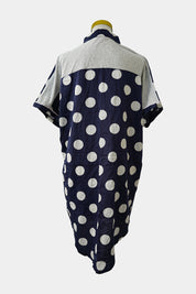 Peter Alexander Navy Polka Dot Button-Up Nightshirt